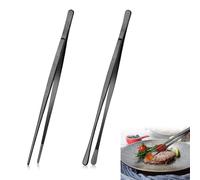 Pince Cuisine Inox 30 Cm Pincette Longue De Cuisine Noire Precision Pince De Chef Pinces De Cuisson Inox Longues Pour La Cuisine,Les Fruits De Mer Et Le Barbecue (2 Pièces)