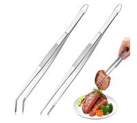 Pince Cuisine Inox 30cm, Pince à Retourner les Saucisse, Pincette de Cuisine, Pince de Chef Cuisine, Pince Precision Cuisine, pour Cuisiner Griller et Cuire