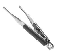 Pince Cuisine Multifonction Noire en Acier Inoxydable 304 Dentelée | Prise Ferme des Aliments Grillés, Rangement Verrouillable, Surface Lisse sans Bavures, Pratique pour Pique-niques