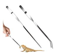 Pince d'alimentation pour terrarium - Pince droite et incurvée, pour nourrir les reptiles, ensemble d'outils pour aquarium de reptiles, pinces de service en acier inoxydable pour terrarium d'eau douce
