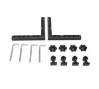 Pince d'angle à 90 degrés, pince d'armoire de travail du bois, équerre de positionnement en alliage d'aluminium avec double unité de mesure, pince à angle droit pour des joints précis de planches de