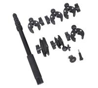 Pince de caméra d'action télescopique à 5 sections avec adaptateur à rotule 360° double poignées pour accessoires de sport Super Double caméra