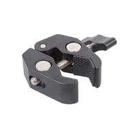 Pince de caméra en aluminium robuste avec deux supports filetés 1 / 4 3 / 8 pour accessoires de trépieds d ' éclairage Pince de crabe de photographie en alliage d ' aluminium à ouverture de 50 mm