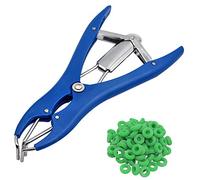 Pince De Castration Pour Animaux,Pince Pour Queue De Baguage En Castration, Avec 200 Anneaux en Caoutchouc,Pince Pour Expansion De Queue De Cochon De Chien de Mouton (Pince bleue+anneaux verts)