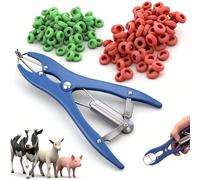Pince de Castration pour Mouton - Outil Ergonomique en Métal et Plastique, avec Elastique Flexible - Longueur 22 cm, Application Sécurisée et Pratique pour Animaux et Ballons - Accessoire Agricol