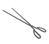 Pince de Cheminée en Fer Noir, Longue, Robuste pour Bûches et Charbon | Distance de Protection Accrue, Texture Antidérapante, Style Classique, Usage Extérieur, Foyer Bois