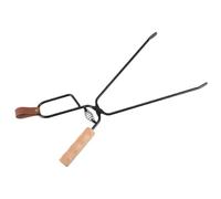Pince de cheminée - Outil de préhension pour feu de camp, charbon de bois, foyer de 45,7 cm et feu de camp, pour déplacer en toute sécurité le bois de chauffage, accessoire compact en métal pour la
