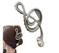 Pince De Cheveux Avec Code Solaire, Pinces De Cheveux Avec Notes De Musique Et Perles, Tongs De Cheveux En Métal Note Musicale Pour Les Femmes - Coiffure En Métal Twezers Note De Musique Pour Les Femm