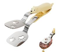 Pince de cuisine - 24 x 6,5 cm en acier inoxydable pour retourner les aliments en forme d'ours, outil de cuisine robuste, poignée antidérapante, ustensile de cuisine | Pour barbecue, cuisine, maison