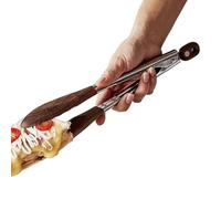 Pince de cuisine, 30 cm, verrouillable, antidérapante, en bois, pour cuisine, salade, barbecue, toast, pâtes, buffet, poisson, restaurant, maison, pique-nique