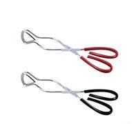 Pince de cuisine en acier inoxydable avec poignée confortable pour griller, servir un buffet et un barbecue en plein air, pinces à nourriture pour steak, pain, 26,7/30,5/30,5/38,1 cm (tête droite)