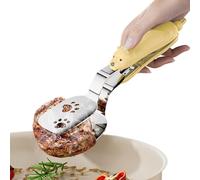 Pince de cuisine en acier inoxydable - Pince à steak - Pour activités de plein air, camping, barbecue, salade, pain, viande, rôtir et