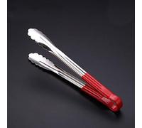 Pince de cuisine en acier inoxydable résistant à la chaleur Pince de verrouillage pour la cuisson de la nourriture, le service de la salade, le barbecue, 1 lot (30,5 cm, lisse, rouge)