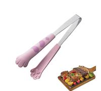 Pince de cuisine en forme de patte de chat en silicone - Pince en acier inoxydable avec en silicone antidérapants | Pince de cuisine résistante à la chaleur pour cuisiner, griller, rôtir et