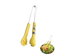 Pince de cuisine en forme de patte de chat mignonne pince de service en acier inoxydable petite pince à salade pince à pain pince à barbecue pince à nourriture, pince a sucre, pince bonbon (S-Jaune)