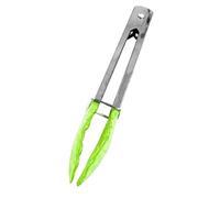 Pince de cuisine pour la cuisine, 17,8 cm, en acier inoxydable, anti-adhésive, avec embouts en silicone pour griller, servir la salade, vert glacé