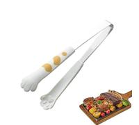 Pince de cuisine pour pattes de chat, petite pince de cuisine en silicone, résistante à la chaleur avec pointes en silicone, polyvalente, durable, antidérapante, en acier inoxydable, pour cuire des