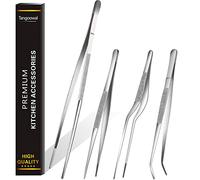 Pince de cuisine professionnelle fine en acier inoxydable de haute précision 30,5 cm et 3 pinces de 16 cm