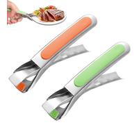 Pince de Cuisine Silicone GUICHENO Lot de 2 Pinces à Vaisselle Antidérapantes en Acier Inoxydable, Anti-Chaud Anti-DéRapant Bol Clip, Pince Air Fryer, Pince Cuisine Inox pour Plats Chauds
