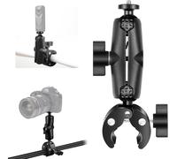 Pince De Fixation À Vis De 6,35 Mm,Double Tête Sphérique,Bras Magique Avec Base Adaptateur Pour Moto,Vélo,Barres Transversales,Webcam,Appareil Photo,Parapluie,Bureau,Support D'éclairage