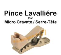 Pince de Fixation Câble pour Micro Serre Tete ou Oreillette Couleur Beige Chair