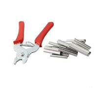 Pince de fixation de fil avec 600 pièces M-For Ring Clips, outil de construction de cage en maille d'acier robuste compatible avec filet de volaille, cage à oiseaux et