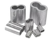 Pince de fixation de manchon fixe à sertir for câble métallique, boucle de sertissage en aluminium for câbles et manchons à Double baril(8 Type,8.0mm (5Pcs))