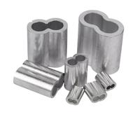 Pince de fixation de manchon fixe à sertir for câble métallique en aluminium, embouts ovales de type 8, verrouillage de cordon, matériel de bouchon de câble(8 Type,1.0mm (50Pcs))