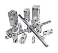 Pince de fixation de pilier verticale Pince de fixation pilier, verticale à diamètre fixe en alliage d'aluminium, bloc transversal d'axe optique, support serrage tuyau acier(Same diameter 30x30)