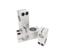 Pince de fixation de pilier verticale Pince de fixation pilier, verticale à diamètre fixe en alliage d'aluminium, optique, bloc transversal, support tuyau acier, connexion(Same Diameter10x10mm)