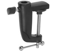 Pince de Fixation de Table pour Microphone, Base Robuste en Aluminium | Clip Noir Antidérapant, Ouverture Jusqu’à 5cm, Réglage par Vis, pour Podcast et Bureau