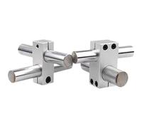 Pince de fixation pilier, verticale à diamètre fixe en alliage d'aluminium, axe optique, bloc transversal, support tuyaux acier, connecteur(Same diameter15x15)