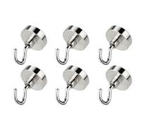 Pince de fixation pour bureau 2/6/12PCS Metal Strong Magnetic Hooks Wall-Mounted Heavy Duty Magnet Hook Key Coat Hanging Hanger Home Kitchen Bathroom Storage(6PCS,12mm)