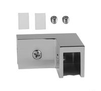 Pince de fixation sécurisée en laiton pour vitre de douche - Panneau fixe carré pour montage de 812 mm (chromé)