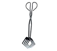 Pince de fosse en fer avec design denté pour une prise en main sûre du bois de chauffage et du charbon de bois Idéal pour le camping en plein air Outil de pique-nique