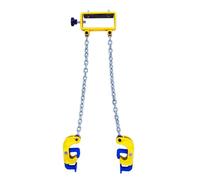 Pince de levage de fûts industrielle pour grue, chariot élévateur, capacité de 2 200 lb, avec 2 crochets et chaînes élargis, outil de levage sûr pour fûts en plastique et en métal (charge B-2 200 lb