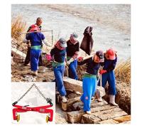 Pince de Levage réglable à Ouverture réglable avec mandrin en Caoutchouc, Pinces de Levage à maillons de chaîne pour Pierres, Outil de Levage à Ciseaux pour Roches/Plaque