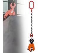 Pince de Levage Simple, Pince de Levage À Plaque de Verrouillage Verticale Avec Élingue À Chaîne, Capacité Nominale 2T/4409LB, Orange(1.5m/4.9ft)