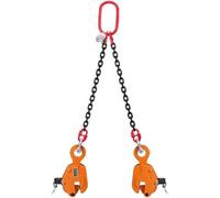 Pince de levage verticale 2T avec chaîne en acier au manganèse durable et crochet de levage en alliage d'acier - Lève-plaque industriel robuste (capacité 2T 2 m de longueur)