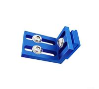 Pince de limitation de rail en T en aluminium pour le travail du bois - Butée de rail à onglet avec compatibilité T-track de 30 mm, 48 x 34 x 19,7 mm, bleu