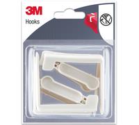 Lot de 4 crochets à clipser 3M, blanc Blanc G