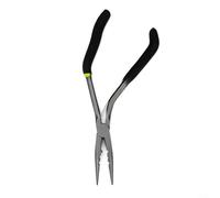 Pince de pêche à bec courbé à 45 degrés - Poignée pistolet ergonomique - Cutter en acier - Outil multifonction - Gris foncé - 22 cm - 18 cm - Outil de sertissage léger pour pêcheurs en plein air (PX04