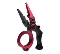 Pince de pêche compacte avec lame en carbure remplaçable en alliage d'aluminium usiné CNC pour les pêcheurs, conçue pour couper les lignes, connecter les anneaux et les plombs de presse (rouge)