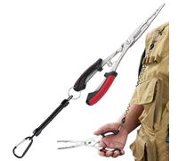 Pince de pêche en acier coupe-fil portable en acier | Extracteur pour hameçons de pêche, retrait de cuir, appât, lac, rivière, étang, glace, mouche