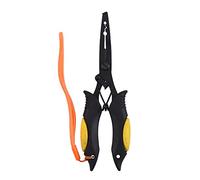 Pince de pêche portable en acier inoxydable Luya Outil de pêche avec gaine et corde pour l'extérieur Jaune