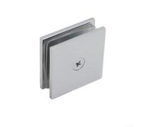 Pince de porte de salle de bain en laiton pour verre trempé de 8 à 12 mm, matériel de fixation carré en U, pour porte moustiquaire durable et support de montage en verre de douche (chromé)