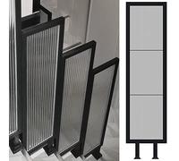 Pince de poteau de balustrade en verre pour intérieur et extérieur, balustre carré noir durable avec verre trempé de 5 mm pour cour, terrasse, grenier