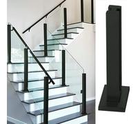 Pince de poteau de balustrade en verre robuste en acier inoxydable - Poteau d'angle carré pour terrasse, balustrade, balcon, piscine - Poteau central de 95 cm pour la sécurité et le style en extérieur