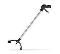 relaxdays Pince de préhension, Outil de ramassage, pour Personnes âgées, Aluminium, Plastique, 88 cm, Noir/argenté