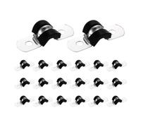 Pince de sangle for Tube en U, 20 pièces, 7-85mm, Clip doublé acier inoxydable 304, isolant plastique rembourré(M40 L44mm)